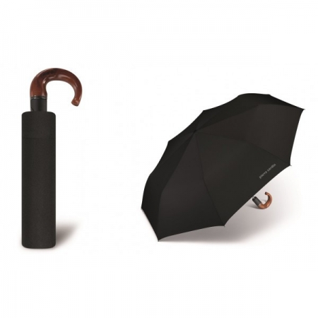 Pierre Cardin Automatický pánsky skladací dáždnik, drevená zahnutá rukoväť 83567