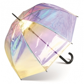 Happy Rain Dlouhý automatický deštník průhledný duhový 40979
