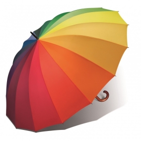 Happy Rain Golfový manuální deštník velký duhový 44852