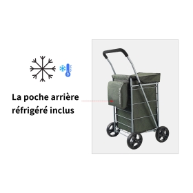 Skladací nákupný vozík na 4 kolieskach s košom, veľký 65 l 42035