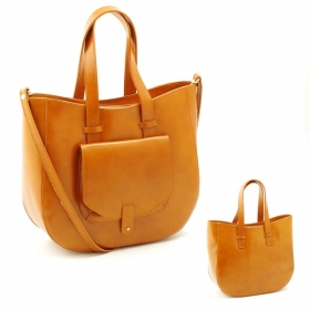 Velká dámská kabelka kožená italská shopper A4